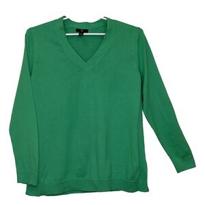 Gap Sweater Womens Size XL Green V-Neck Long Sleeve Pullover Tunic 100% Cotton